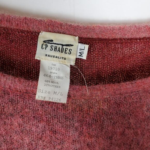 CP Shades Sausalito Wool Blend Pullover Sweater M/L Pink Red 46" Bust Long Sleev - Picture 7 of 11